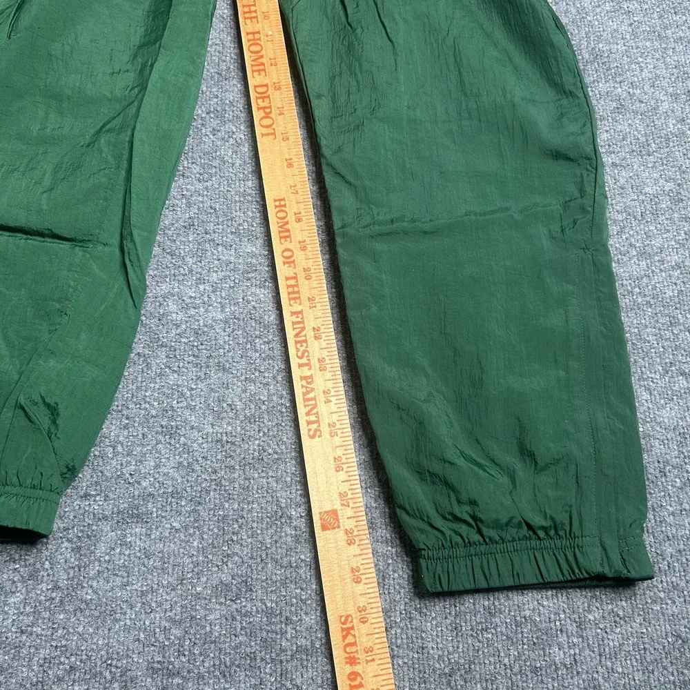 Vintage 90's Reebok Nylon‎ Track Pants Size Medium Green Logo Embroidered